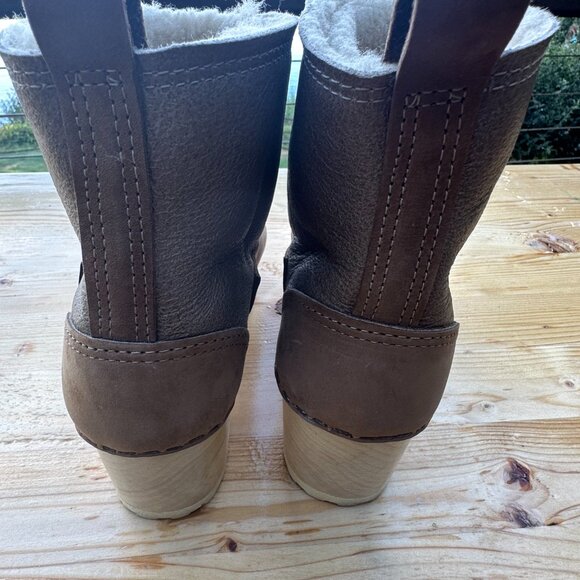 No. 6  5" Pull on Shearling Clog Boot on Mid Heel in Brown - Size 8 - NWOT - Picture 5 of 5